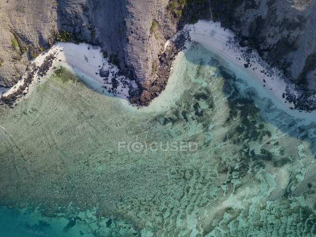 Indonesia, Lombok, Veduta aerea della spiaggia dall'alto — Foto stock