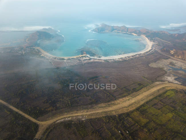Indonesia, Lombok, Aerial view of bay — стокове фото