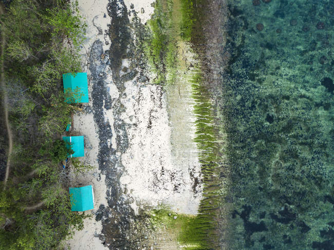 Indonésia, Bali, Padang, Vista aérea da praia de Thomas — Fotografia de Stock
