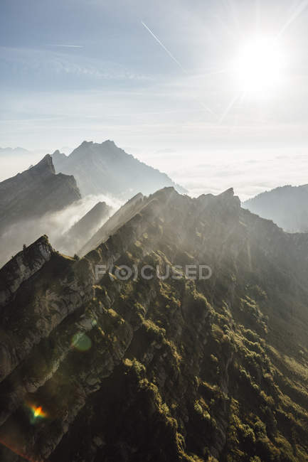 Switzerland, mountains and fog — Stock Photo