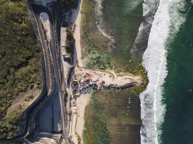 Indonesia, Bali, Veduta aerea della spiaggia di Melasti — Foto stock