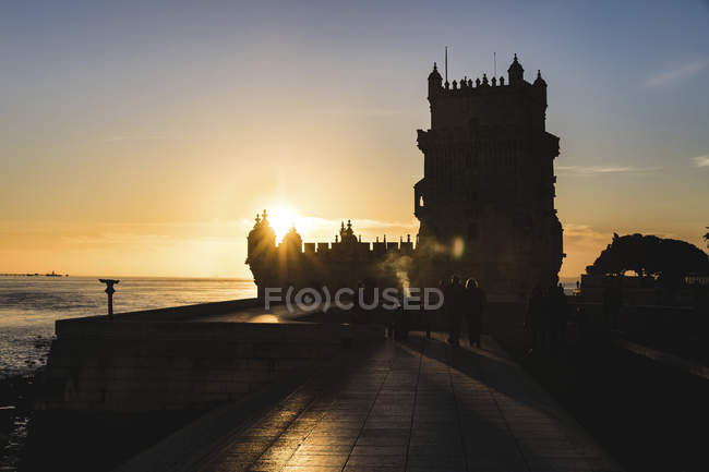 Portugal, Lisbon, Belem Tower at sunset — Stock Photo
