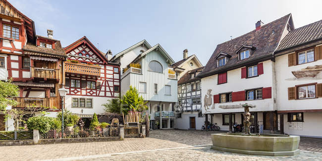 Switzerland, Thurgau, Arbon, Old town, Fish market square, historical houses — Stock Photo