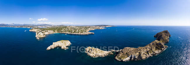 Espanha, Baleares, Maiorca, Região Calvia, Vista aérea de Islas Malgrats e Santa Ponca — Fotografia de Stock