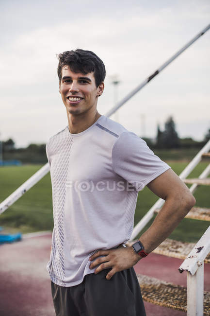 Portrait of a smiling athlete — Stock Photo
