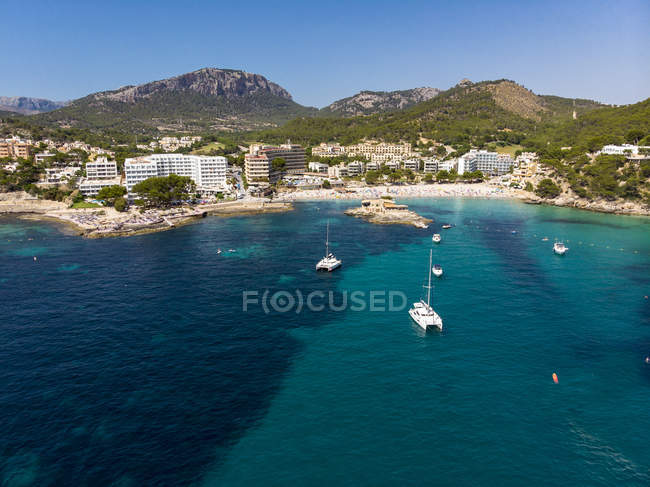 Espanha, Baleares, Maiorce, Calvia, Costa de la Calma, Vista aérea do Camp de Mar — Fotografia de Stock