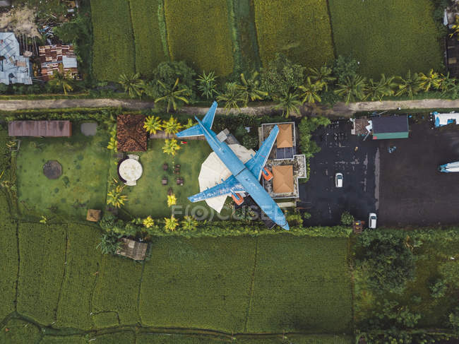Indonesia, Bali, Aerial view of Keramas, Old plane — Stock Photo