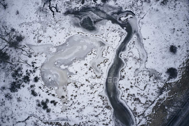 США, Вирджиния, Горный поток зимой со льдом и снегом в округе Хайленд — стоковое фото