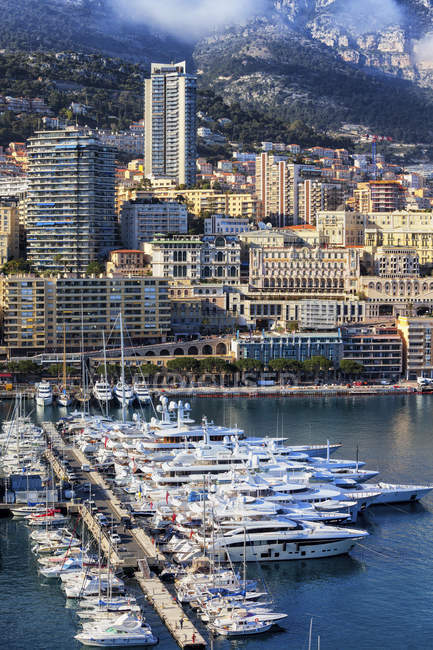 Principality of Monaco, Monaco, Monte Carlo, Cityscape at marina — Stock Photo