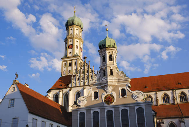 Germania, Baviera, Augusta, Chiesa evangelica Ulrich e Basilica dei SS. Ulrich e Afra — Foto stock