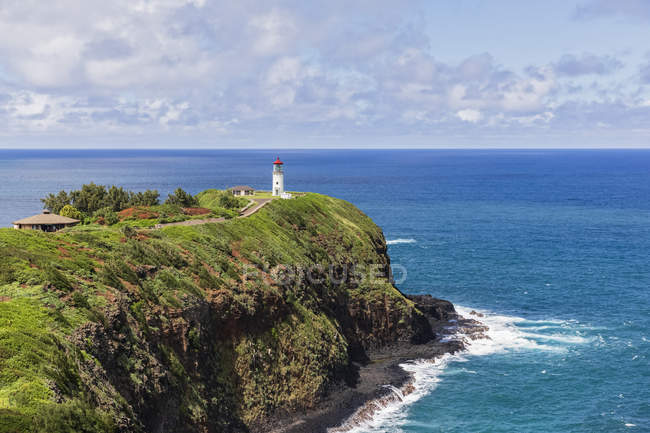 США: Тихий океан, Гавайи, Кауаи, национальный заповедник Килауэа, мыс Килауэа, маяк Килауэа — стоковое фото