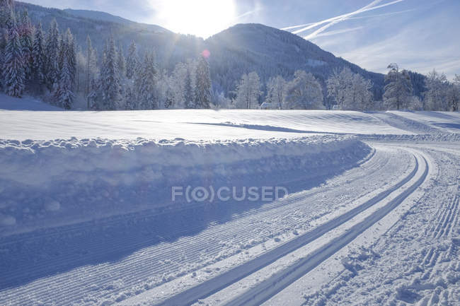 Austria, Stato di Salisburgo, Pongau, Wagrein, loipe in inverno — Foto stock