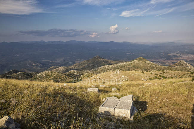 Grecia, Peloponneso, Arcadia, Lykaion, antico sito cultuale di Zeus sotto la montagna Profitis Ilias — Foto stock