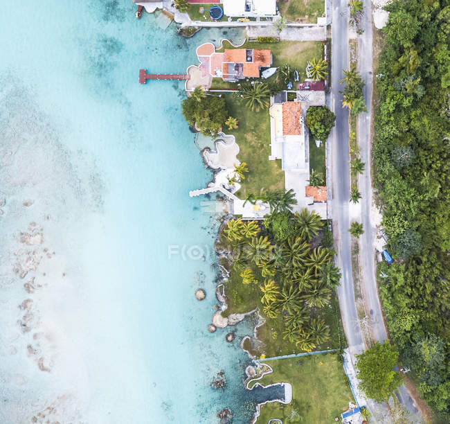Mexiko, Yucatan, Quintana Roo, lagoa de Bacalar, drone imagem — Fotografia de Stock