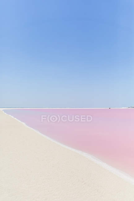 Mexiko, Yucatán, Las Coloradas, Lago Rosa Salado - foto de stock