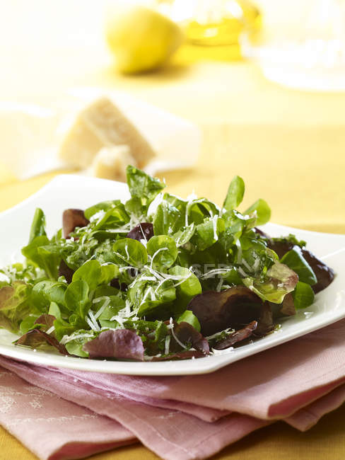 Ensalada de hojas italiana, baja en carbohidratos - foto de stock