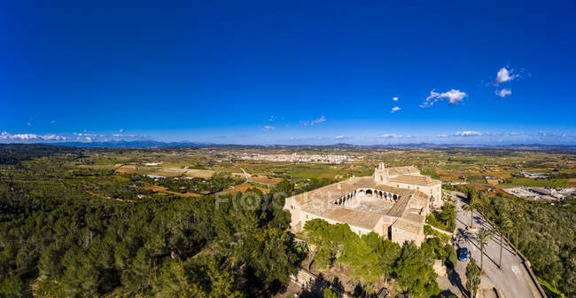 Espanha, Maiorca, vista aérea sobre Santuari de Monti Sion — Fotografia de Stock