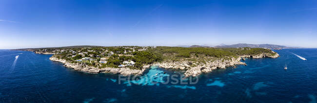 Espanha, Maiorca, Vista aérea da baía Cala Falco e Cala Bella Donna — Fotografia de Stock