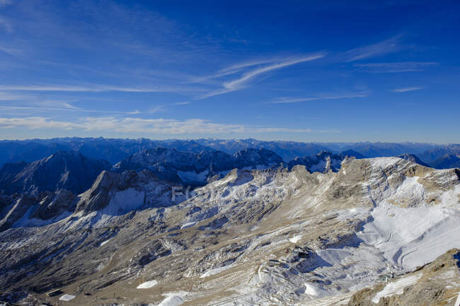 Germania, Baviera, Alpi, vista da Zugspitze sopra lo Schneeferner — Foto stock