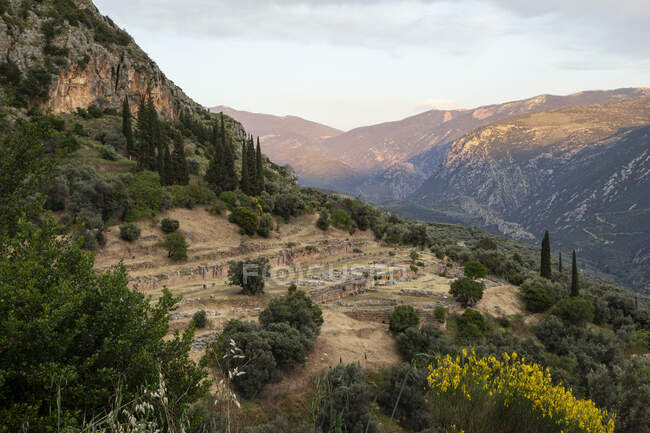 Grecia, Delfi, tholos nel santuario di Athena Pronaia — Foto stock