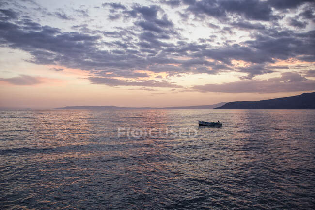 Grecia, Messenia, Mani, Lefktro, tramonto sul mare — Foto stock