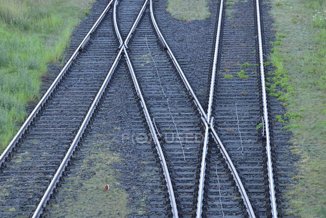 Vista aerea della Germania, binari ferroviari — Foto stock