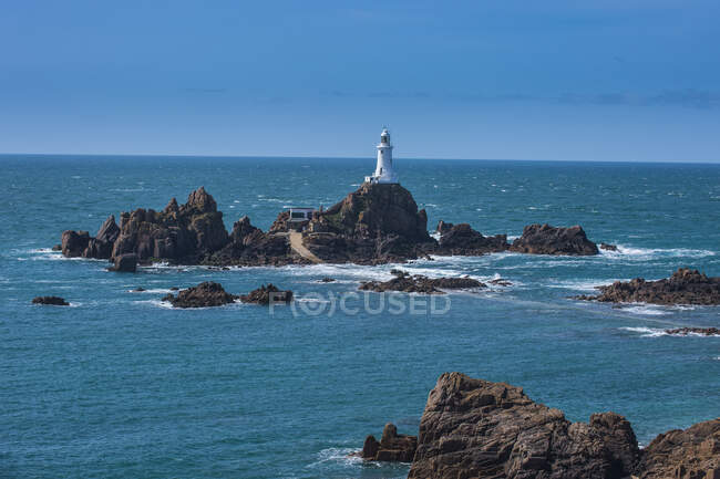 La Corbiere lighthouse, Jersey, Channel Islands, United kingdom — Stock Photo