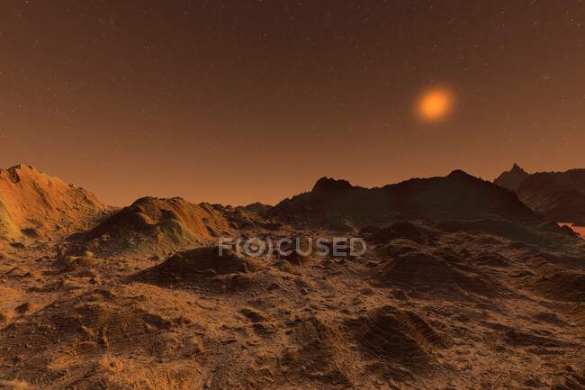 Ilustração 3D da superfície do planeta Marte — Fotografia de Stock