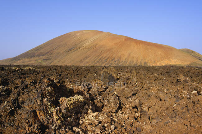 Espanha, Ilhas Canárias, Lanzarote, Parque Natural dos Vulcões, Montana del Cortijo, campo de lava — Fotografia de Stock