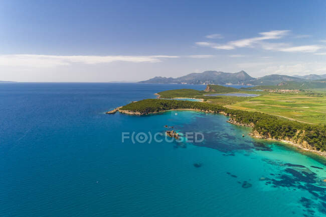 Greece, aerial view of bay at Alonaki Fanariou — Stock Photo