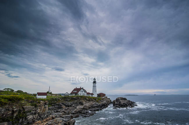 EUA, Maine, Cabo Elizabeth, Portland Head Light — Fotografia de Stock