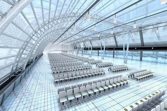 3D gerenderte Illustration, Architekturvisualisierung eines Flughafens — Stockfoto