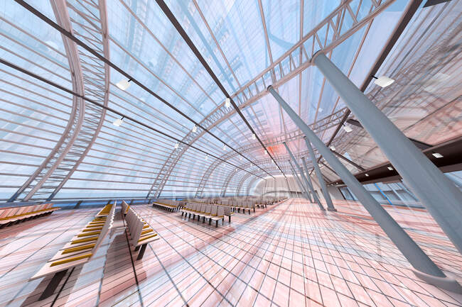 3D Rendered Illustration, Architecture visualization of a airport — Stock Photo