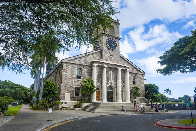 Hawaii, Oahu, Honolulu, iglesia de Kawaiahao - foto de stock