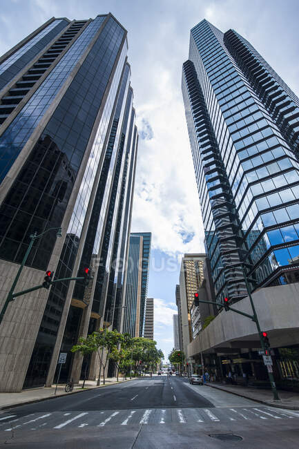 Гаваї, Оаху, Гонолулу, висотні будівлі в центральному діловому районі. — стокове фото