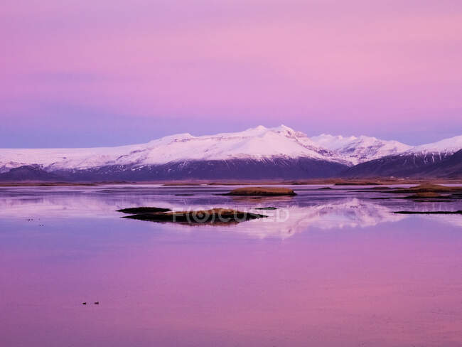 Iceland, Hoefn, sunrise over the Atlantic Ocean — Stock Photo