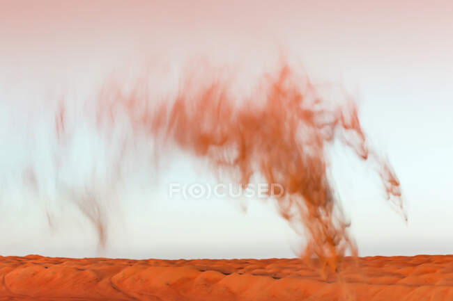 Oman, Wahiba Sands, Sand lanciando in aria — Foto stock