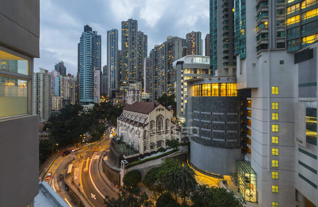 Hong Kong Mid-Levels, Hop Yat church, Hong Kong, China - foto de stock