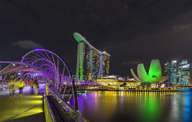 Skyline von Singapur mit Marina Bay, Singapur — Stockfoto