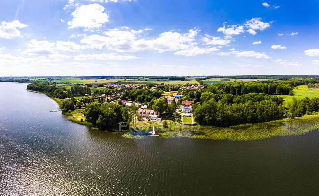 Germany, mecklenburg-west pomerania, mecklenburg lake District, air view of torgelow am see, Lake torgelow — стокове фото