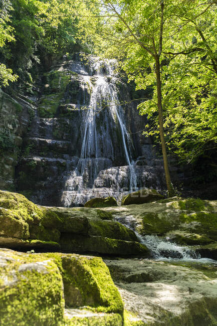 Idyllic waterfall, Garrotxa, Spain — Stock Photo