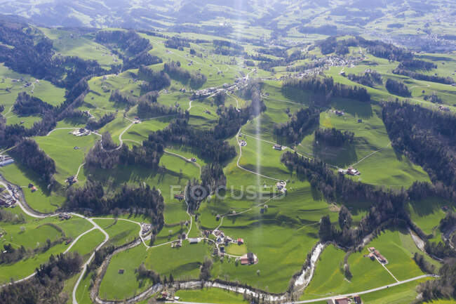 Vista aérea de Necker, Cantão de St. Gallen, Suíça — Fotografia de Stock