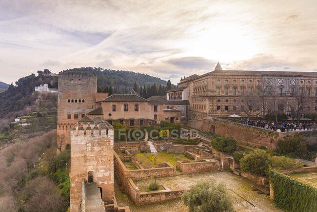Ruínas de Alcazaba em Alhambra, Granada, Espanha — Fotografia de Stock