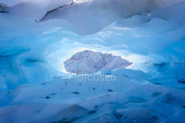 Blue ice in an ice cave in the Fox Glacier, South Island, New Zealand — Stock Photo