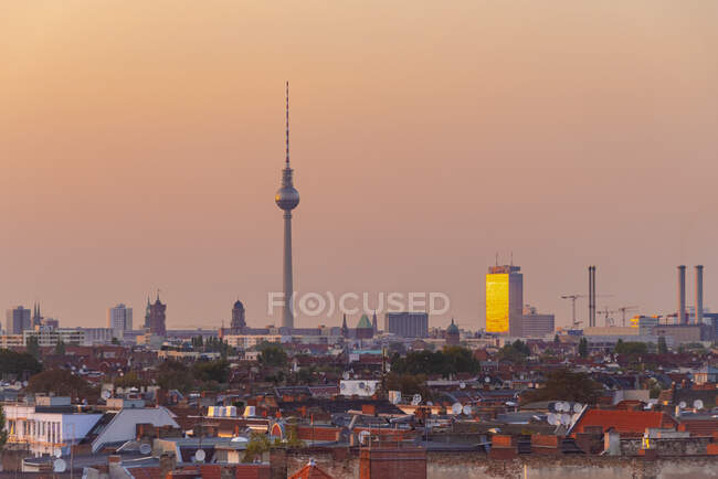 Germany, Berlin, skyline by sunset — Stock Photo
