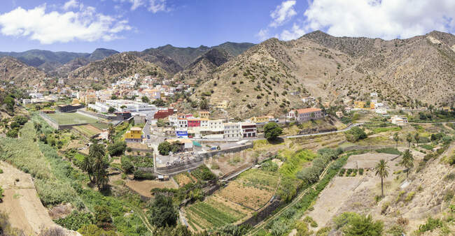 Vista para Vallehermoso, La Gomera, Ilhas Canárias, Espanha — Fotografia de Stock