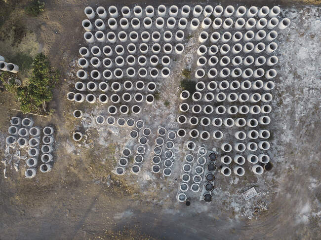 Veduta aerea di tubi di cemento, Kedungu, Bali, Indonesia — Foto stock