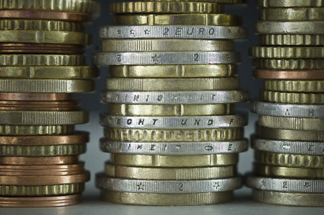 Stacks of euro coins — Stock Photo