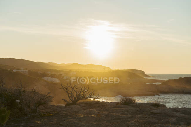 Coastline at sunset, Iboza, Spain — Stock Photo
