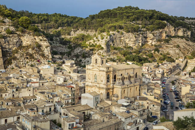Chiesa Santa Maria La Nova, Blick auf Scicli, Provinz Ragusa, Sizilien — Stockfoto
